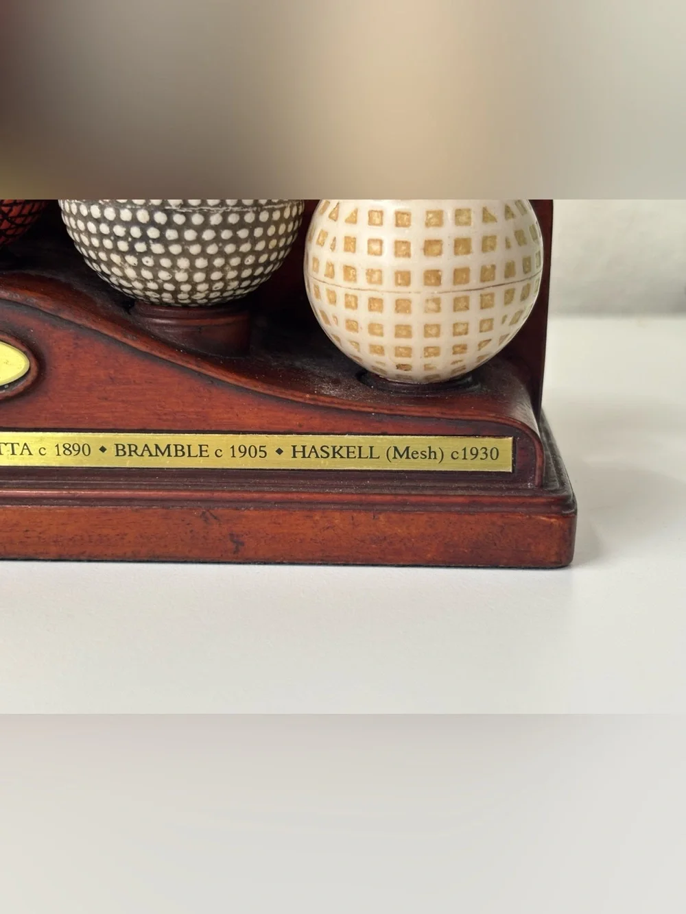 Vintage History of Golf Balls Display Letter Holder/Desk Organizer/ 8